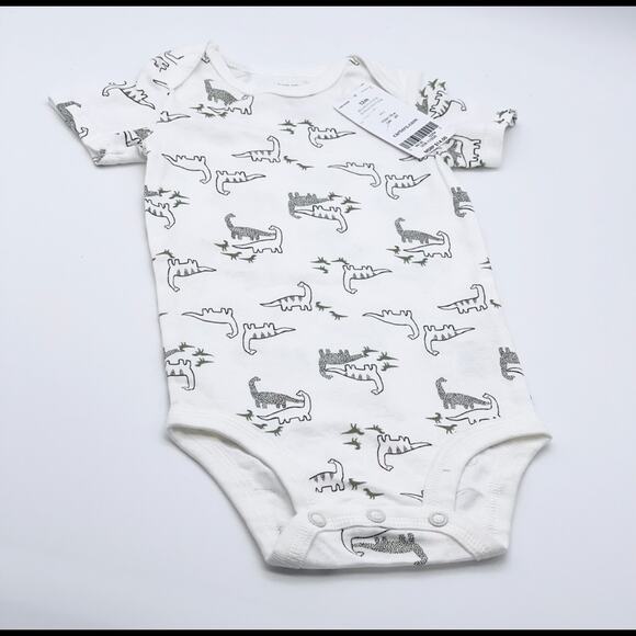 Carter's Dinosaur White Short Sleeve One Piece Bodysuit - Infant Size 9 Months - Picture 1 of 9